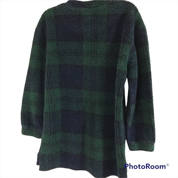 Woolrich Plaid Fleece Top Sz S Made in the USA - Picture 2 of 2